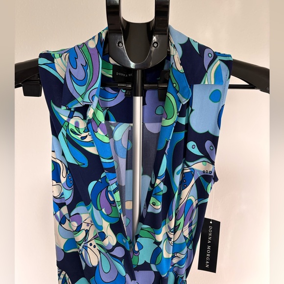 🆕 Donna Morgan Vibrant Wrap Around Floral Mini Dress - Picture 4 of 7